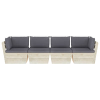Thumbnail for Garten-Palettensofa 4-Sitzer mit Kissen Fichtenholz