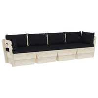 Thumbnail for Garten-Palettensofa 4-Sitzer mit Kissen Fichtenholz