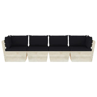 Thumbnail for Garten-Palettensofa 4-Sitzer mit Kissen Fichtenholz