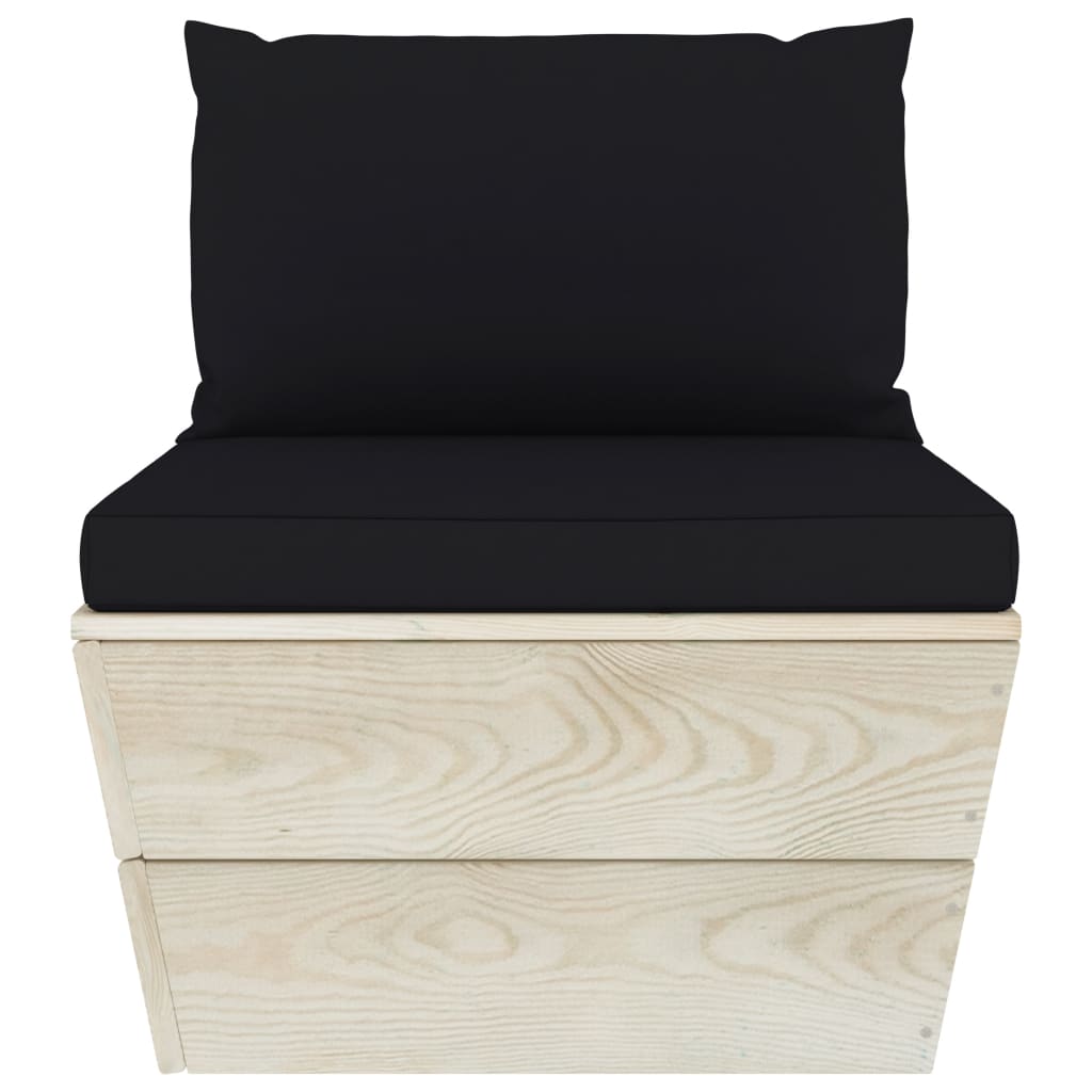 Garten-Palettensofa 4-Sitzer mit Kissen Fichtenholz