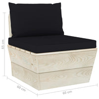 Thumbnail for Garten-Palettensofa 4-Sitzer mit Kissen Fichtenholz