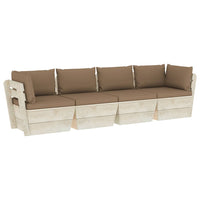 Thumbnail for Garten-Palettensofa 4-Sitzer mit Kissen Fichtenholz