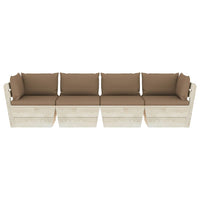 Thumbnail for Garten-Palettensofa 4-Sitzer mit Kissen Fichtenholz