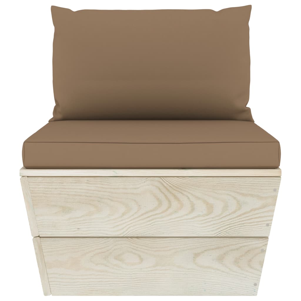 Garten-Palettensofa 4-Sitzer mit Kissen Fichtenholz