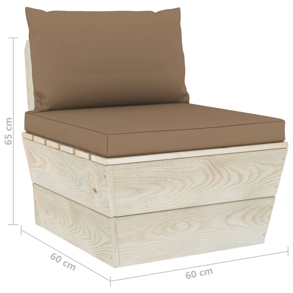 Garten-Palettensofa 4-Sitzer mit Kissen Fichtenholz