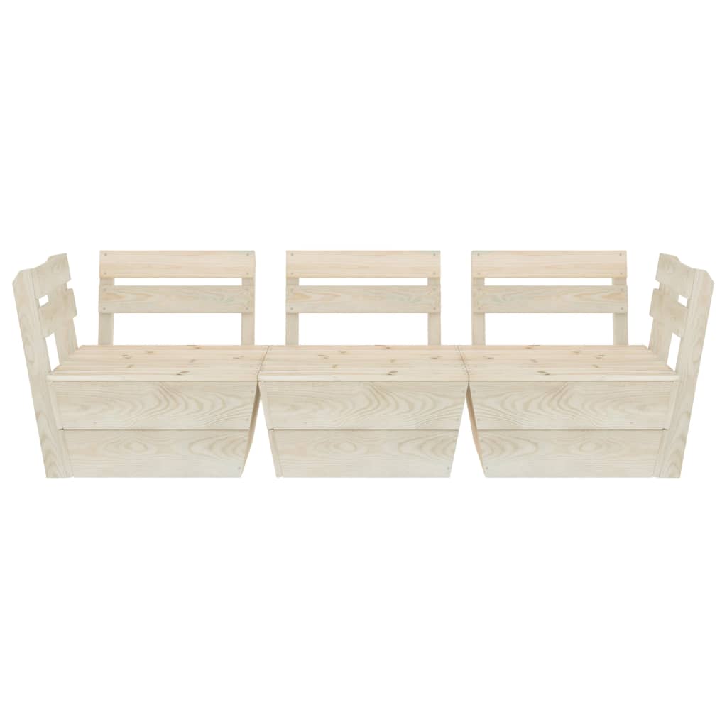 Garten-Palettensofa 3-Sitzer Imprägniertes Fichtenholz