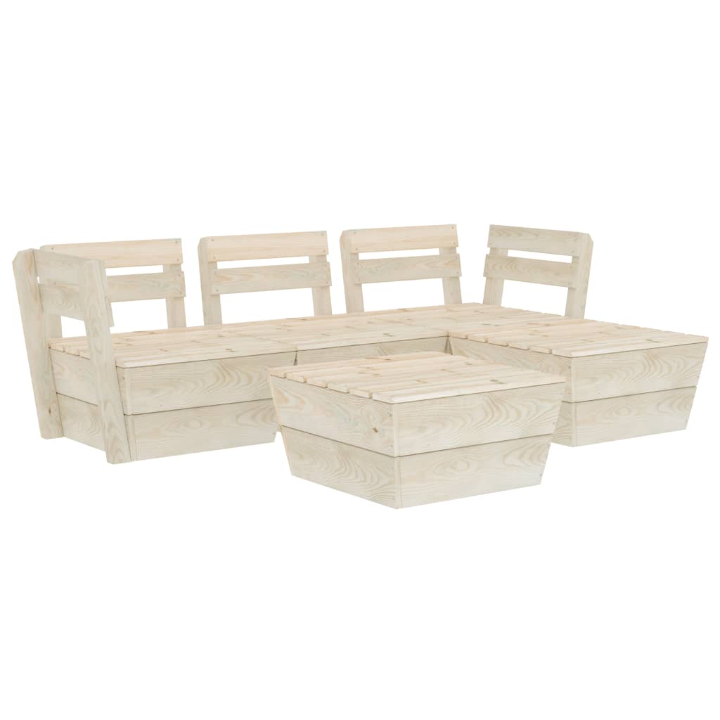5-tlg. Garten-Paletten-Lounge-Set Imprägniertes Fichtenholz