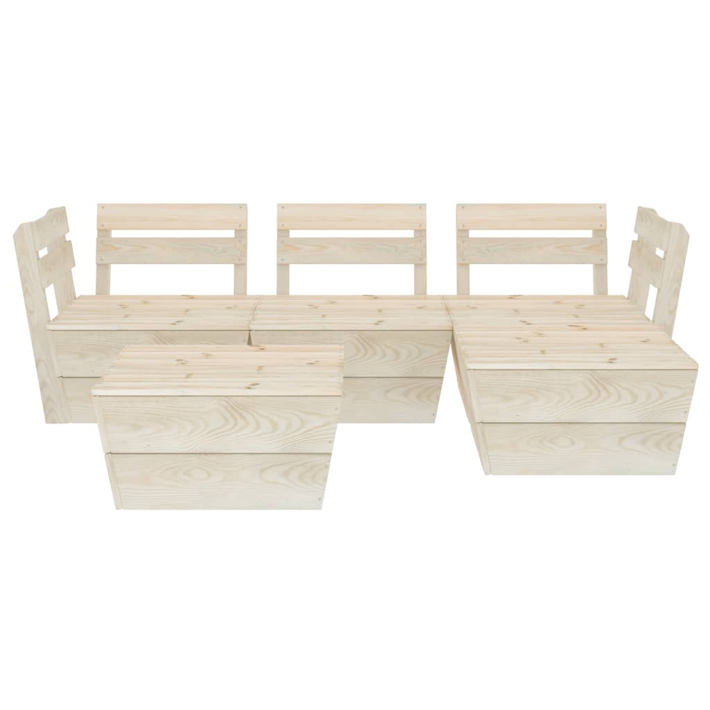 5-tlg. Garten-Paletten-Lounge-Set Imprägniertes Fichtenholz