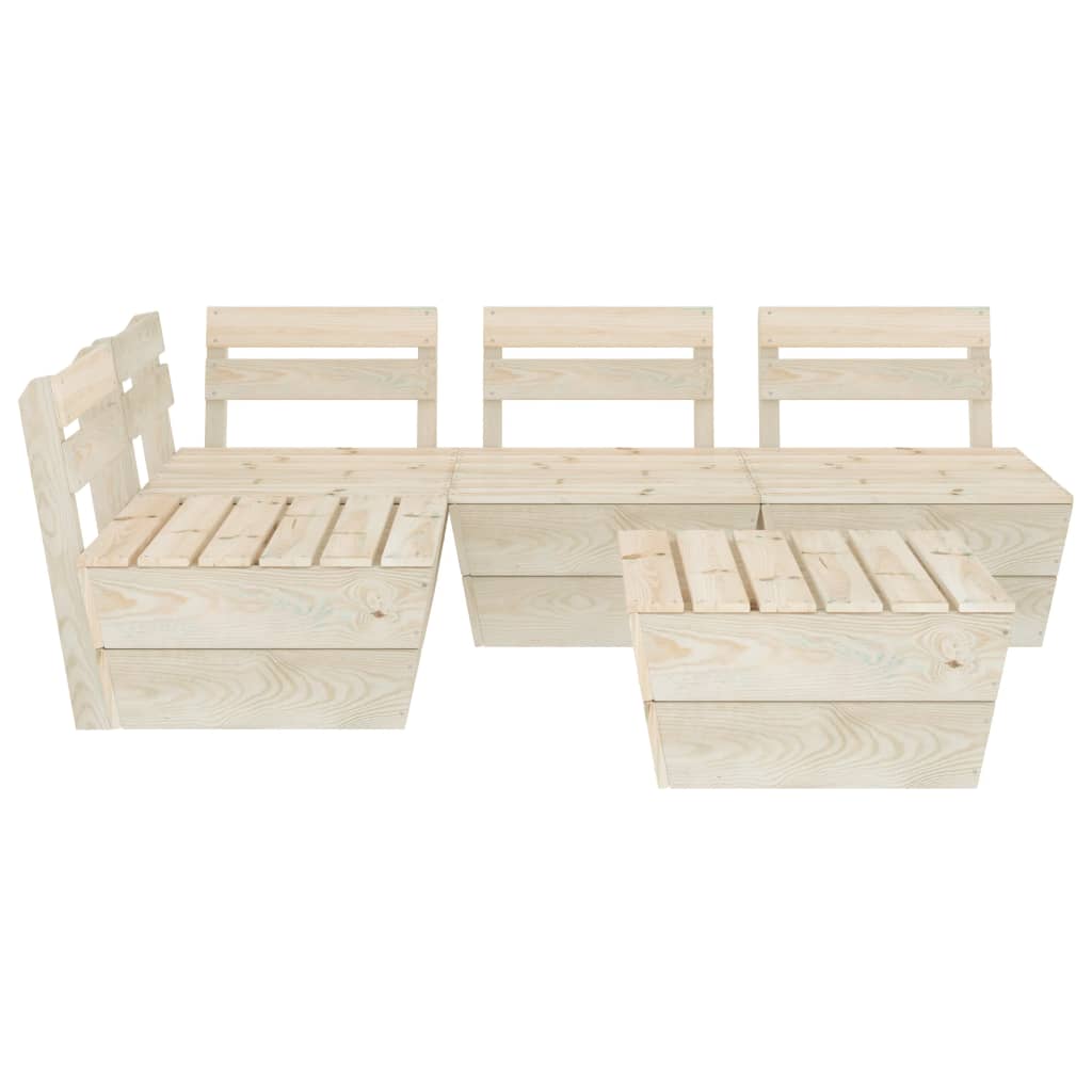 5-tlg. Garten-Paletten-Lounge-Set Imprägniertes Fichtenholz
