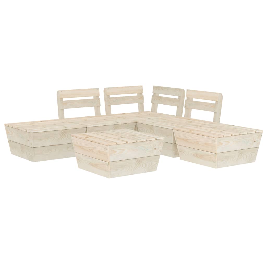 6-tlg. Garten-Paletten-Lounge-Set Imprägniertes Fichtenholz