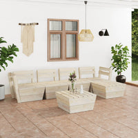 Thumbnail for 6-tlg. Garten-Paletten-Lounge-Set Imprägniertes Fichtenholz