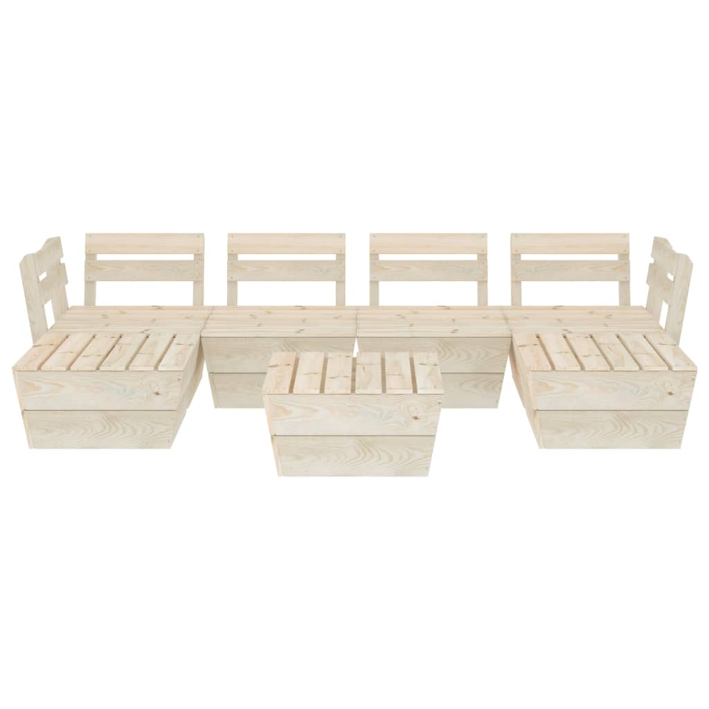 7-tlg. Garten-Paletten-Lounge-Set Imprägniertes Fichtenholz