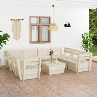 Thumbnail for 9-tlg. Garten-Paletten-Lounge-Set Imprägniertes Fichtenholz
