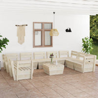 Thumbnail for 10-tlg. Garten-Paletten-Lounge-Set Imprägniertes Fichtenholz