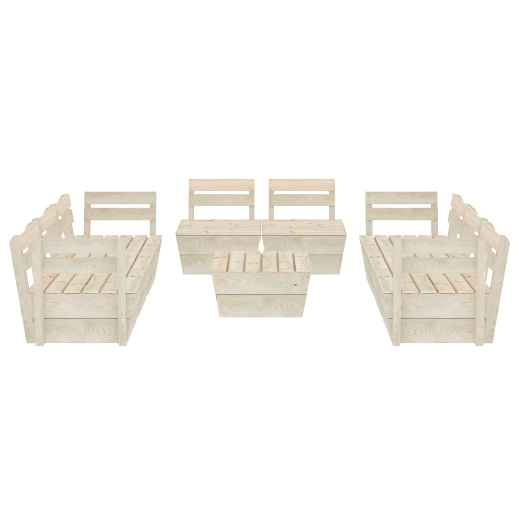 9-tlg. Garten-Paletten-Lounge-Set Imprägniertes Fichtenholz