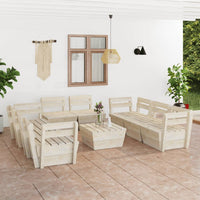 Thumbnail for 9-tlg. Garten-Paletten-Lounge-Set Imprägniertes Fichtenholz