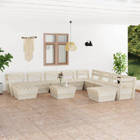 Thumbnail for 11-tlg. Garten-Paletten-Lounge-Set Imprägniertes Fichtenholz