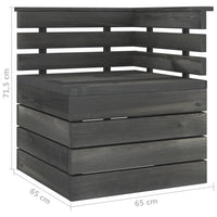Thumbnail for Garten-Palettensofa 2-Sitzer Dunkelgrau Massivholz Kiefer
