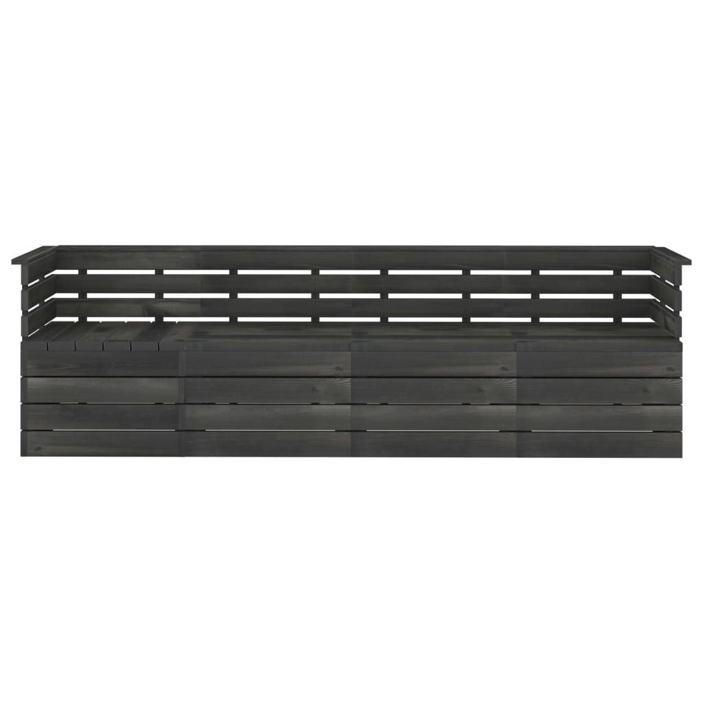 Garten-Palettensofa 4-Sitzer Dunkelgrau Massivholz Kiefer