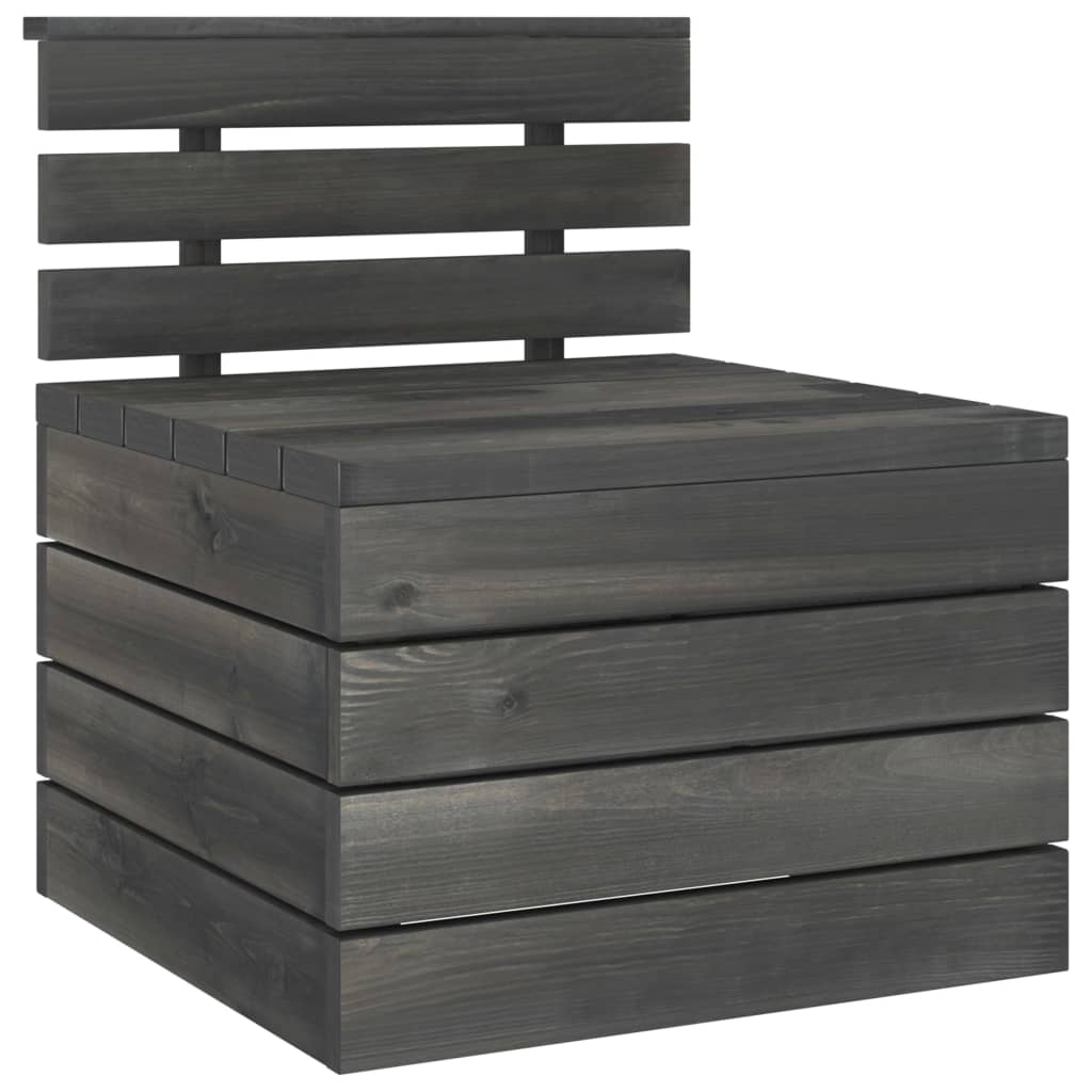 Garten-Palettensofa 4-Sitzer Dunkelgrau Massivholz Kiefer