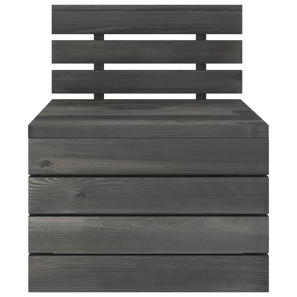 Garten-Palettensofa 4-Sitzer Dunkelgrau Massivholz Kiefer