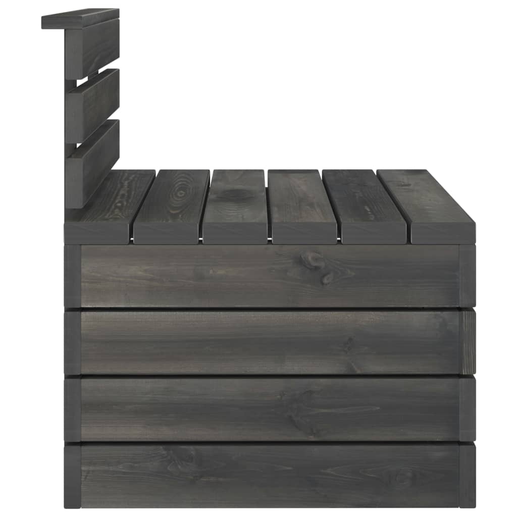Garten-Palettensofa 4-Sitzer Dunkelgrau Massivholz Kiefer