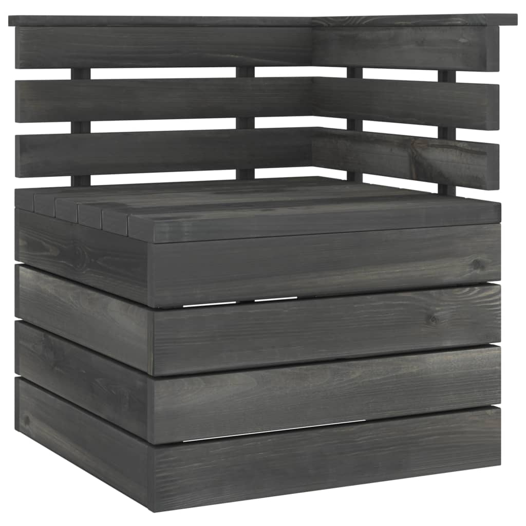 Garten-Palettensofa 4-Sitzer Dunkelgrau Massivholz Kiefer