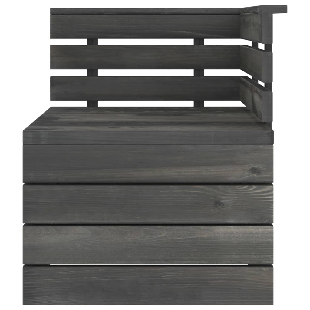 Garten-Palettensofa 4-Sitzer Dunkelgrau Massivholz Kiefer