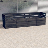 Thumbnail for Garten-Palettensofa 4-Sitzer Dunkelgrau Massivholz Kiefer
