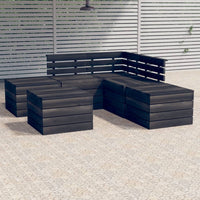 Thumbnail for 6-tlg. Garten-Sofagarnitur aus Paletten Kiefer Massivholz