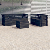 Thumbnail for 6-tlg. Garten-Sofagarnitur aus Paletten Kiefernholz Dunkelgrau