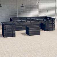 Thumbnail for 7-tlg. Garten-Sofagarnitur aus Paletten Kiefernholz Dunkelgrau