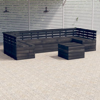 Thumbnail for 7-tlg. Garten-Sofagarnitur aus Paletten Kiefernholz Dunkelgrau