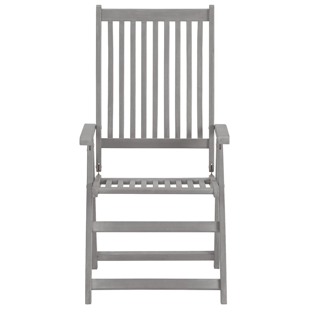 Verstellbare Gartenstühle 3 Stk. mit Auflagen Massivholz Akazie