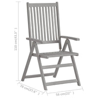 Thumbnail for Verstellbare Gartenstühle 3 Stk. mit Auflagen Massivholz Akazie