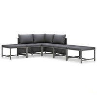 Thumbnail for 6-tlg. Garten-Lounge-Set mit Kissen Poly Rattan Grau