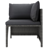 Thumbnail for 6-tlg. Garten-Lounge-Set mit Kissen Poly Rattan Grau