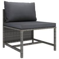 Thumbnail for 6-tlg. Garten-Lounge-Set mit Kissen Poly Rattan Grau