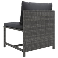Thumbnail for 6-tlg. Garten-Lounge-Set mit Kissen Poly Rattan Grau