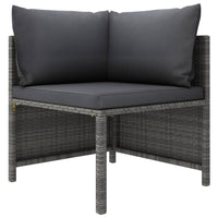Thumbnail for 6-tlg. Garten-Lounge-Set mit Kissen Poly Rattan Grau