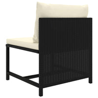 Thumbnail for 3-tlg. Garten-Lounge-Set mit Kissen Poly Rattan Schwarz