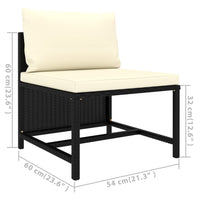 Thumbnail for 6-tlg. Garten-Lounge-Set mit Kissen Poly Rattan Schwarz