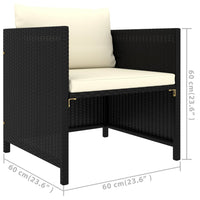Thumbnail for 7-tlg. Garten-Lounge-Set mit Kissen Poly Rattan Schwarz