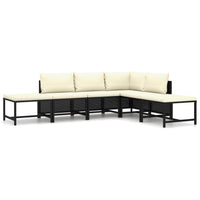 Thumbnail for 6-tlg. Garten-Lounge-Set mit Kissen Poly Rattan Schwarz