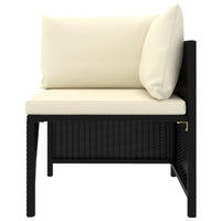 Thumbnail for 6-tlg. Garten-Lounge-Set mit Kissen Poly Rattan Schwarz