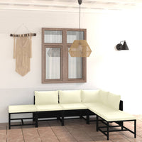 Thumbnail for 6-tlg. Garten-Lounge-Set mit Kissen Poly Rattan Schwarz