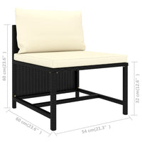 Thumbnail for 7-tlg. Garten-Lounge-Set mit Kissen Poly Rattan Schwarz