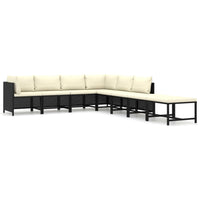 Thumbnail for 8-tlg. Garten-Lounge-Set mit Kissen Poly Rattan Schwarz