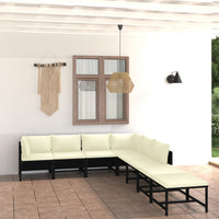 Thumbnail for 8-tlg. Garten-Lounge-Set mit Kissen Poly Rattan Schwarz