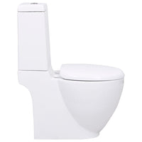 Thumbnail for WC Keramik-Toilette Badezimmer Rund Senkrechter Abgang Weiß